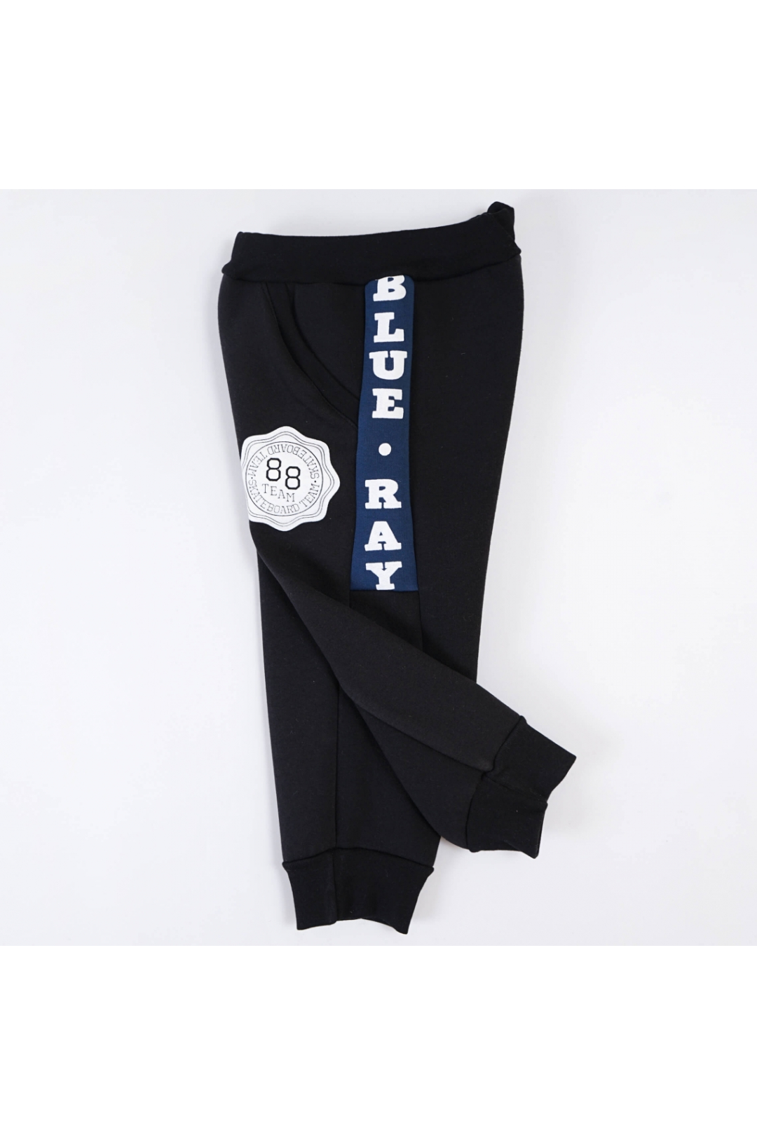 Штани для хлопчика чорний тринитка на флісі