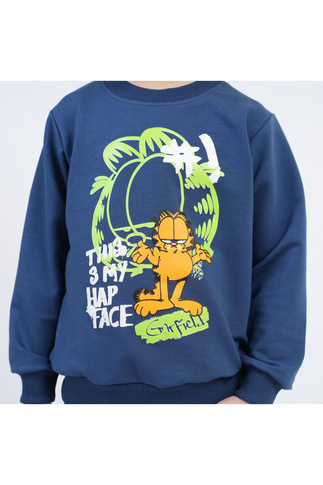 Світшот для хлопчика Гарфілд індиго двунитка