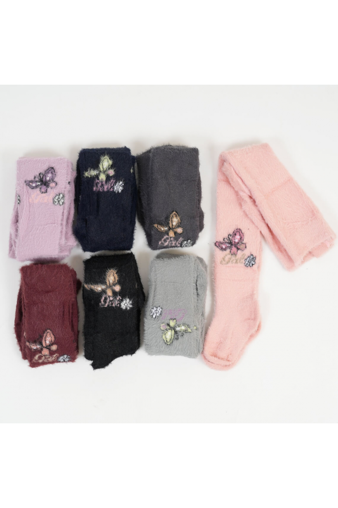 Колготки для дівчинки пухнасті чорний в'язка