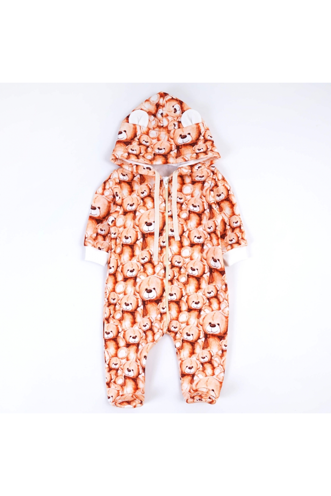 Комбінезон для новонароджених бежевий тринитка петля