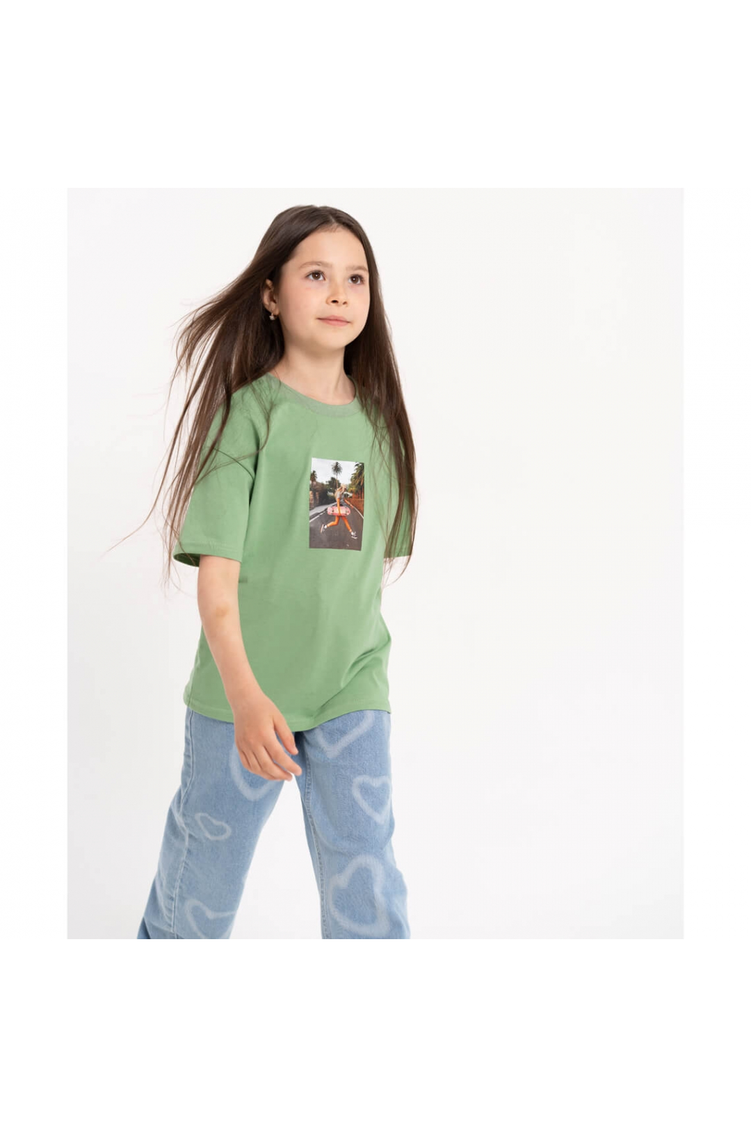 Футболка для дівчинки олівковий кулір