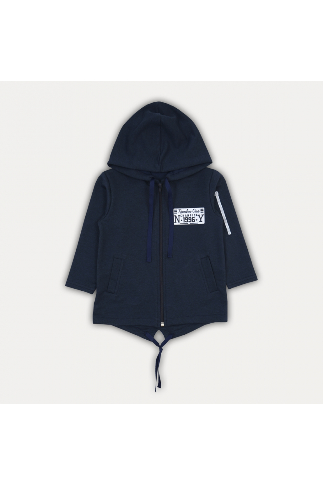 Куртка легка з капюшоном темно-синій двонитка