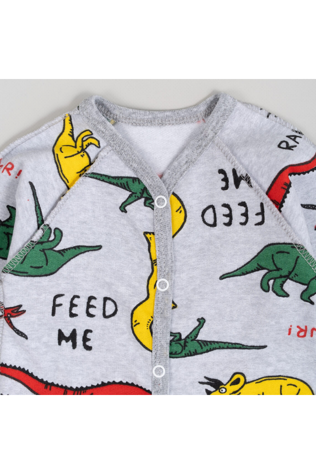 Сліп для новонароджених сірий Діно начіс високої якості(футер)