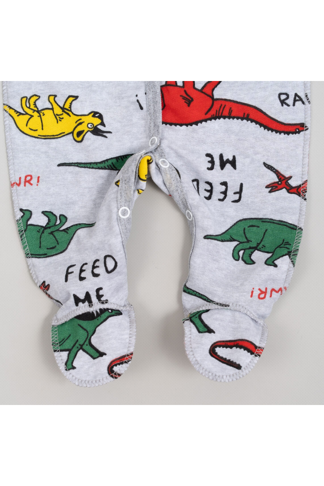 Сліп для новонароджених сірий Діно начіс високої якості(футер)