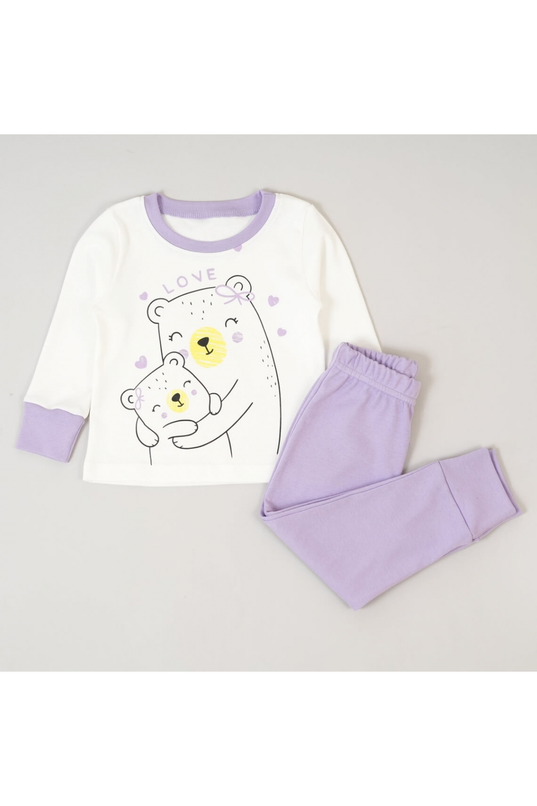 Піжама для дівчинки Ведмедики бузковий інтерлок