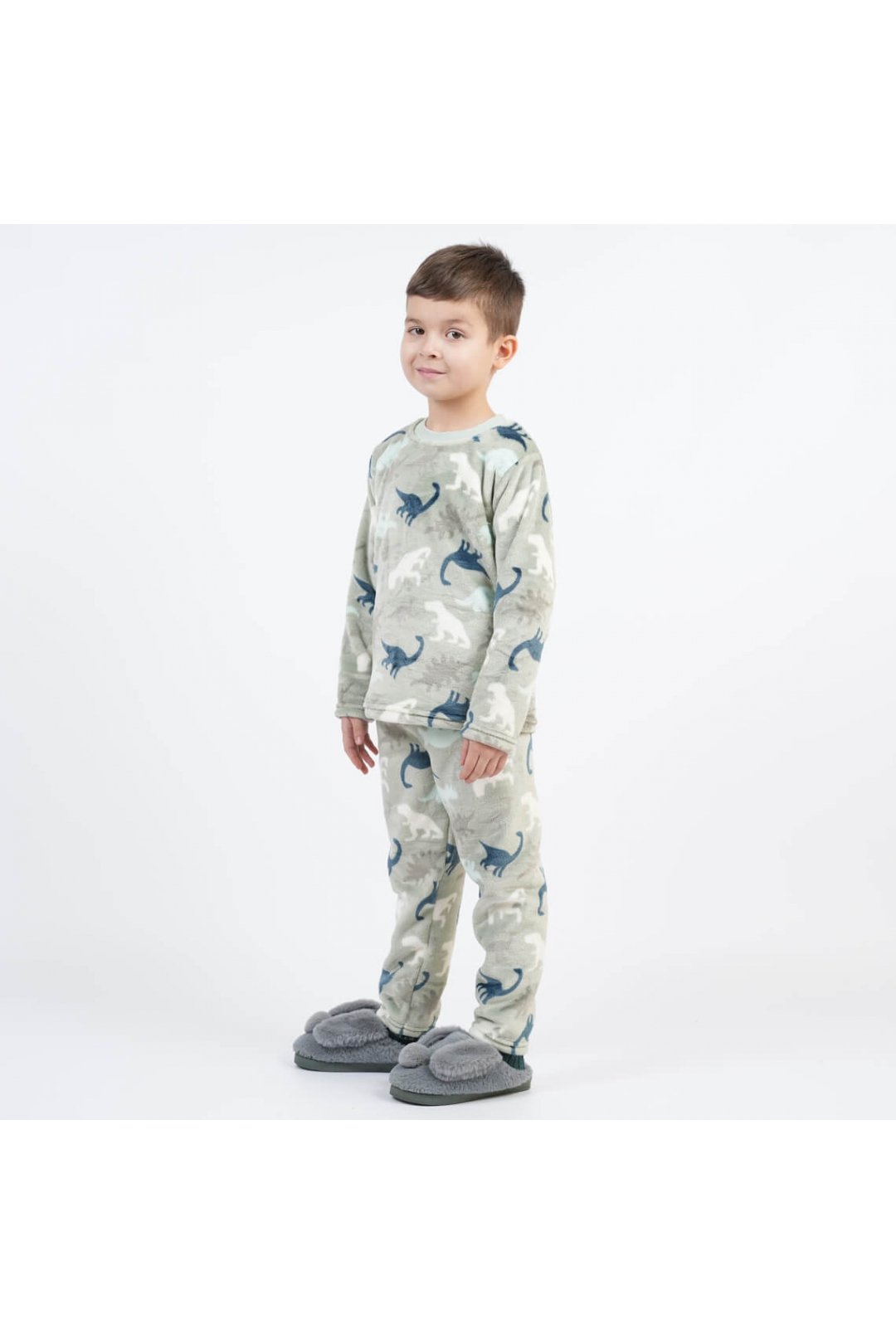 Піжама для хлопчика Діно олива велсофт