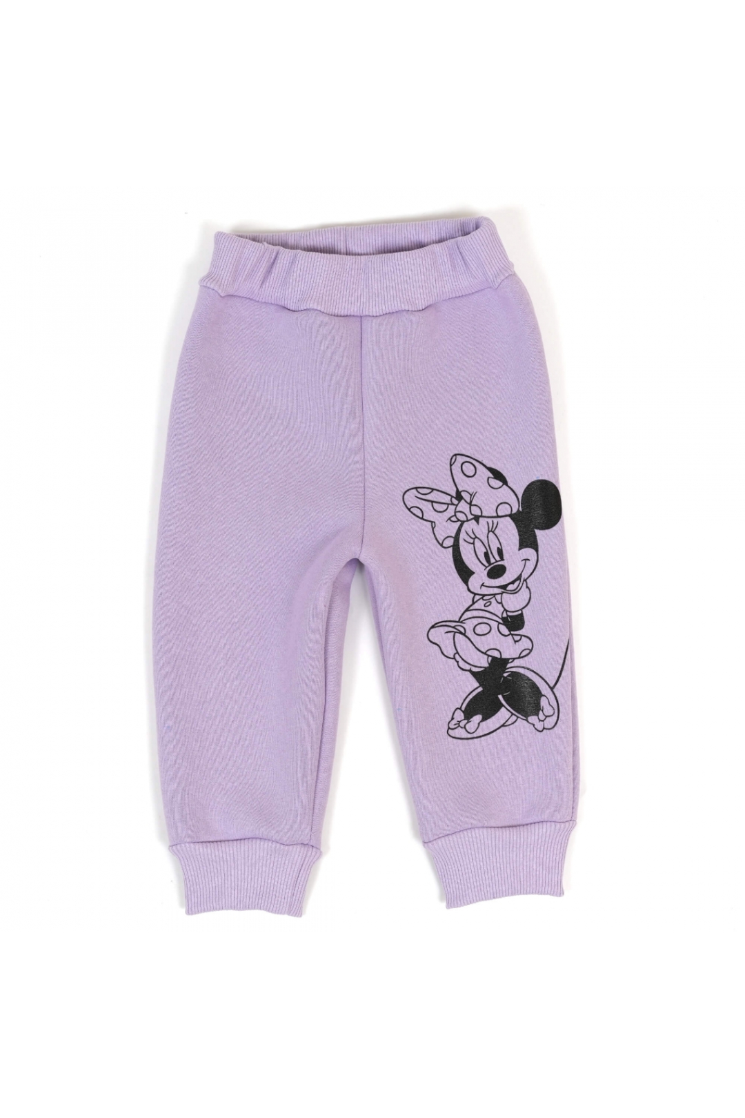 Штанці теплі для дівчинки бузкові тринитка на флісі