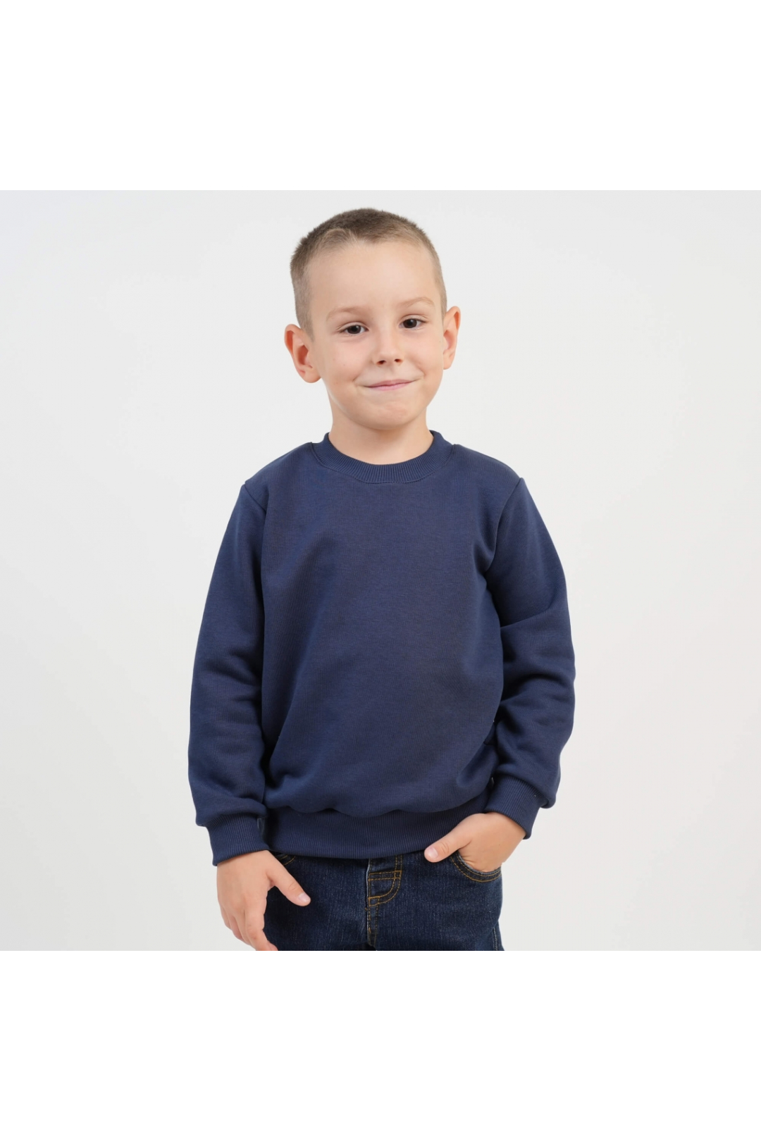 Джемпер для хлопчика темно-синій тринитка петля