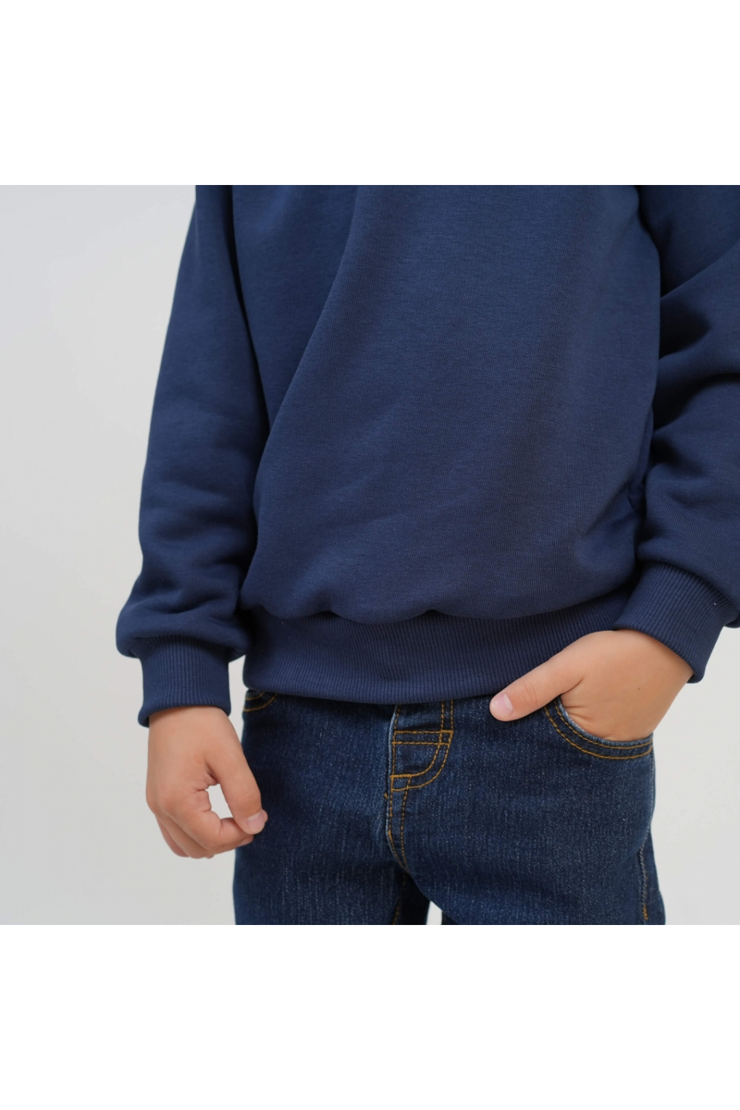 Джемпер для хлопчика темно-синій тринитка петля