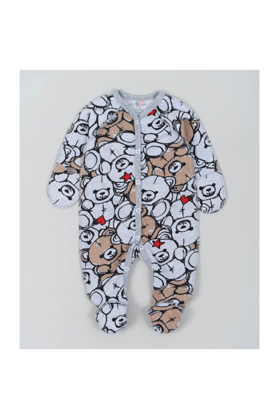 Сліп для новонароджених сірий Мішки начіс високої якості(футер)