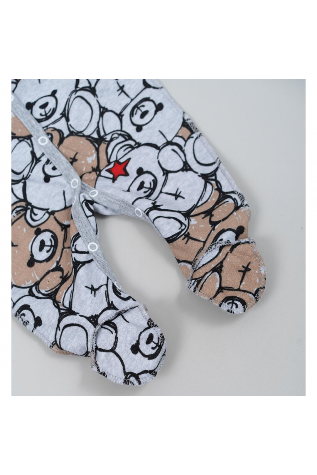 Сліп для новонароджених сірий Мішки начіс високої якості(футер)