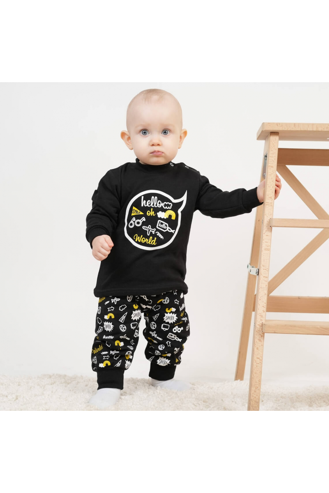 Костюм для малят чорний начіс (футер)