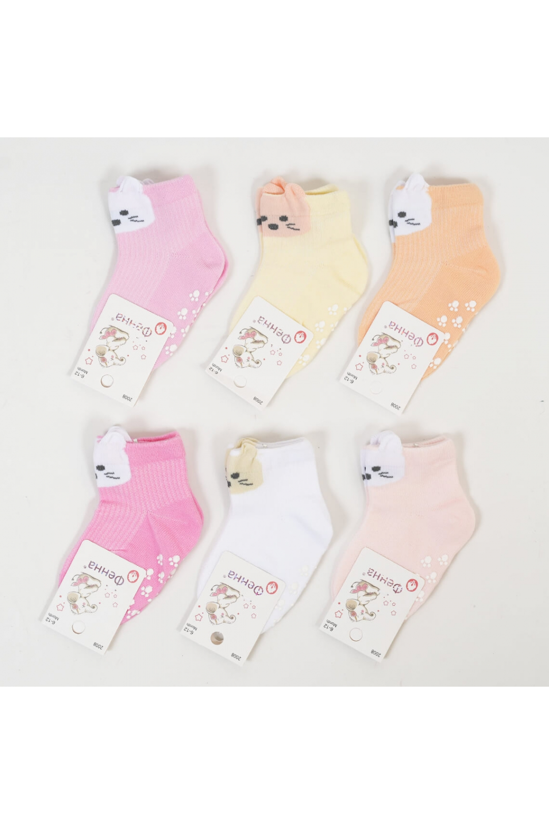 Шкарпетки з антіковзанням для малят темно-рожевий бавовна