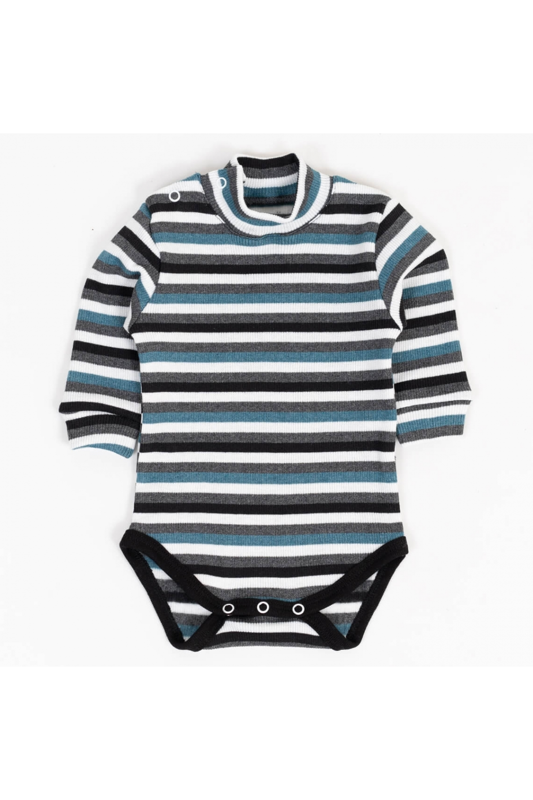 Боді теплий в полоску смарагдовий рубчик з начісом