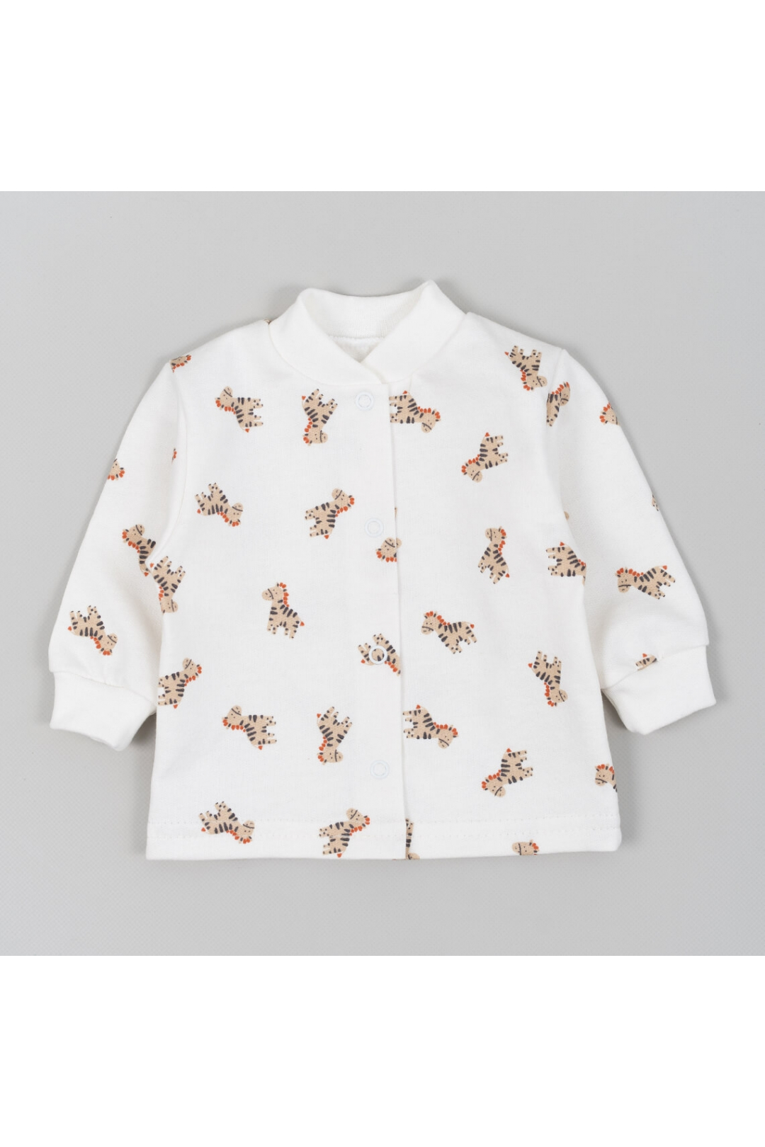 Кофтинка для малят молочний Зебри начіс (футер)