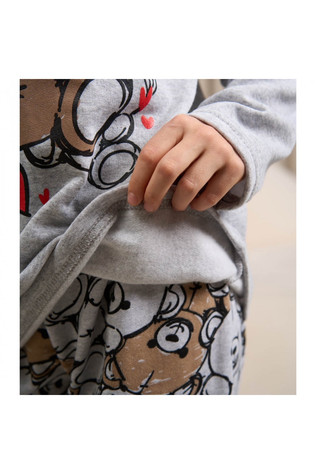 Піжама для дівчинки Ведмежата сірий начіс (футер)