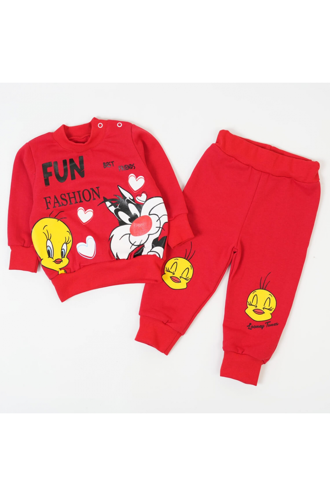 Костюм для дівчинки червоний начіс (футер)