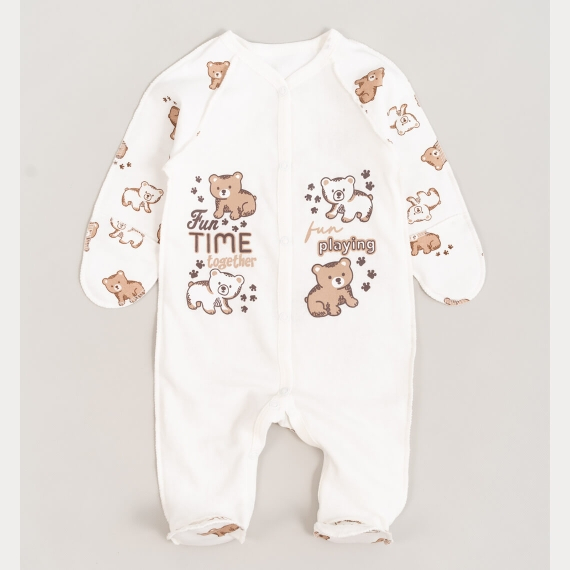 Сліп для новонароджених Ведмедики молочний кулір