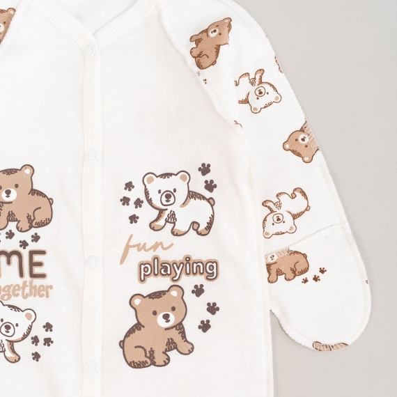 Сліп для новонароджених Ведмедики молочний кулір