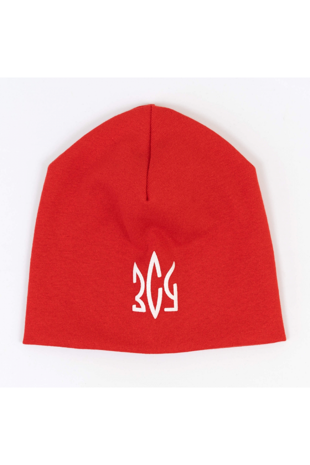 Шапка подвійна для хлопчика Герб червоний стрейч