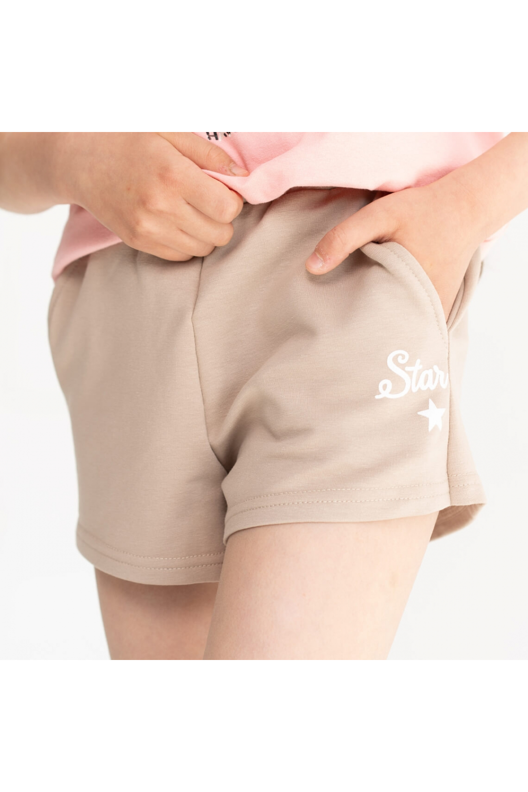 Шорти для дівчинки бежевий двонитка