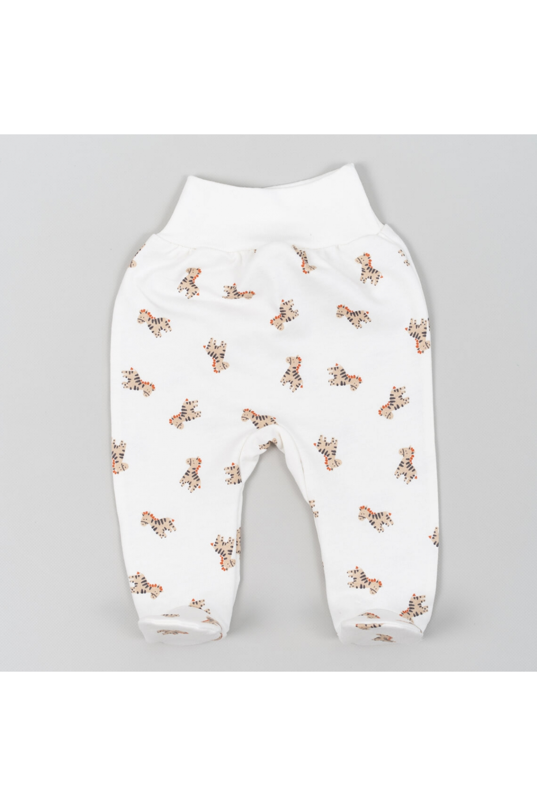 Повзунки для малят молочний Зебри начіс (футер)