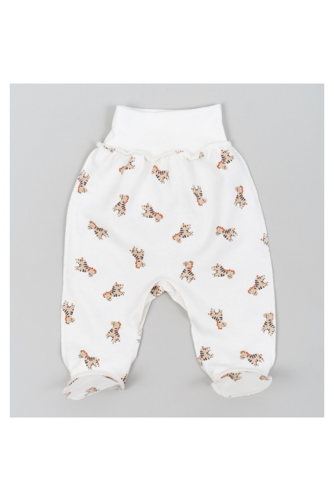 Повзунки для малят молочний Зебри начіс (футер)