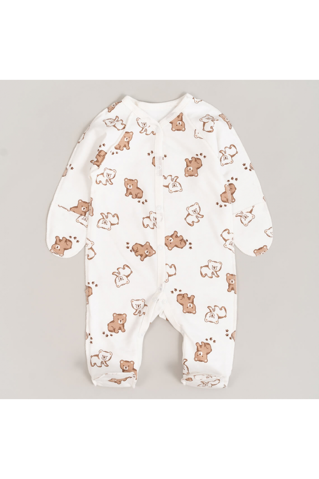 Сліп для новонароджених сірий Зайчата начіс (футер)