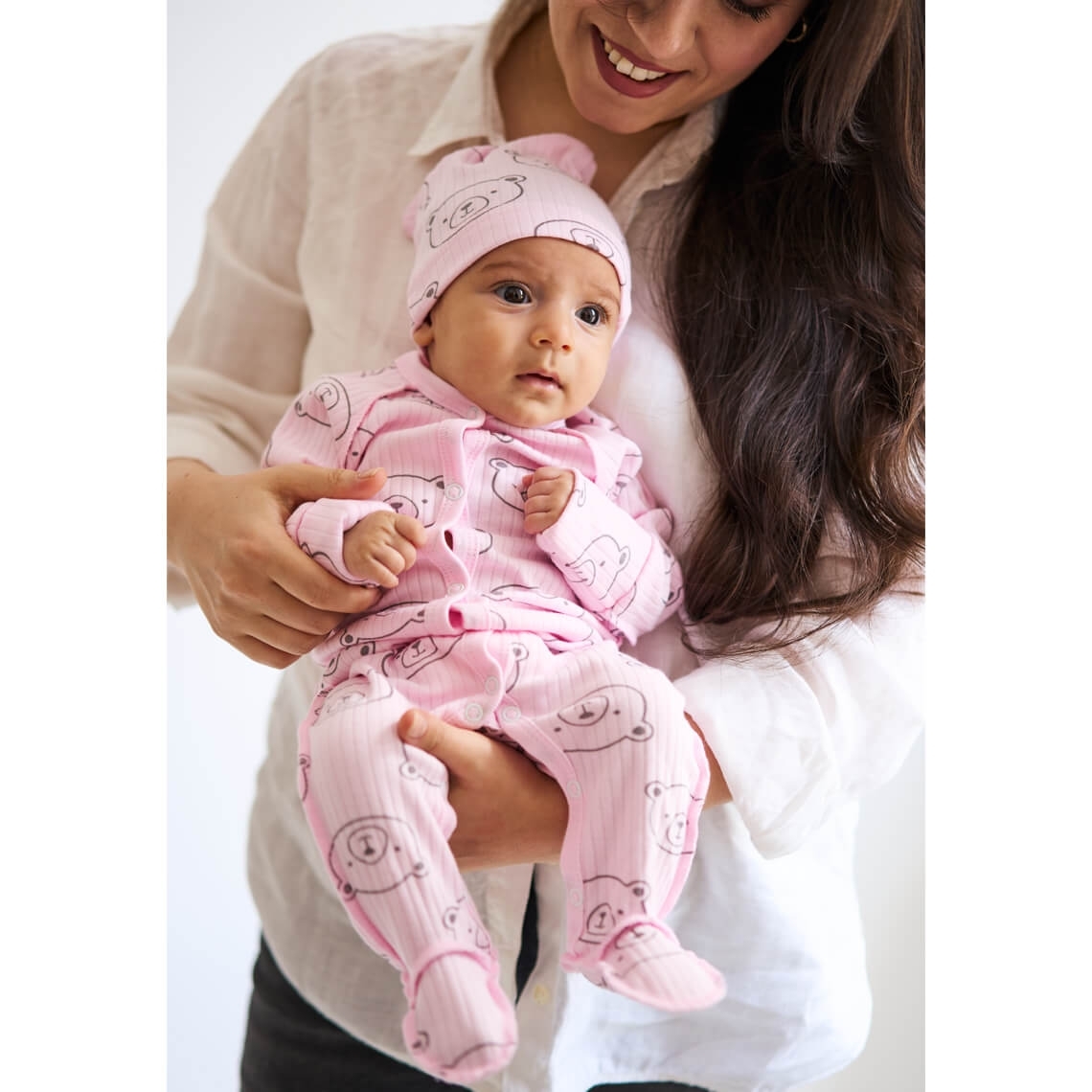 Комплект для новонароджених рожевий інтерлок пеньє