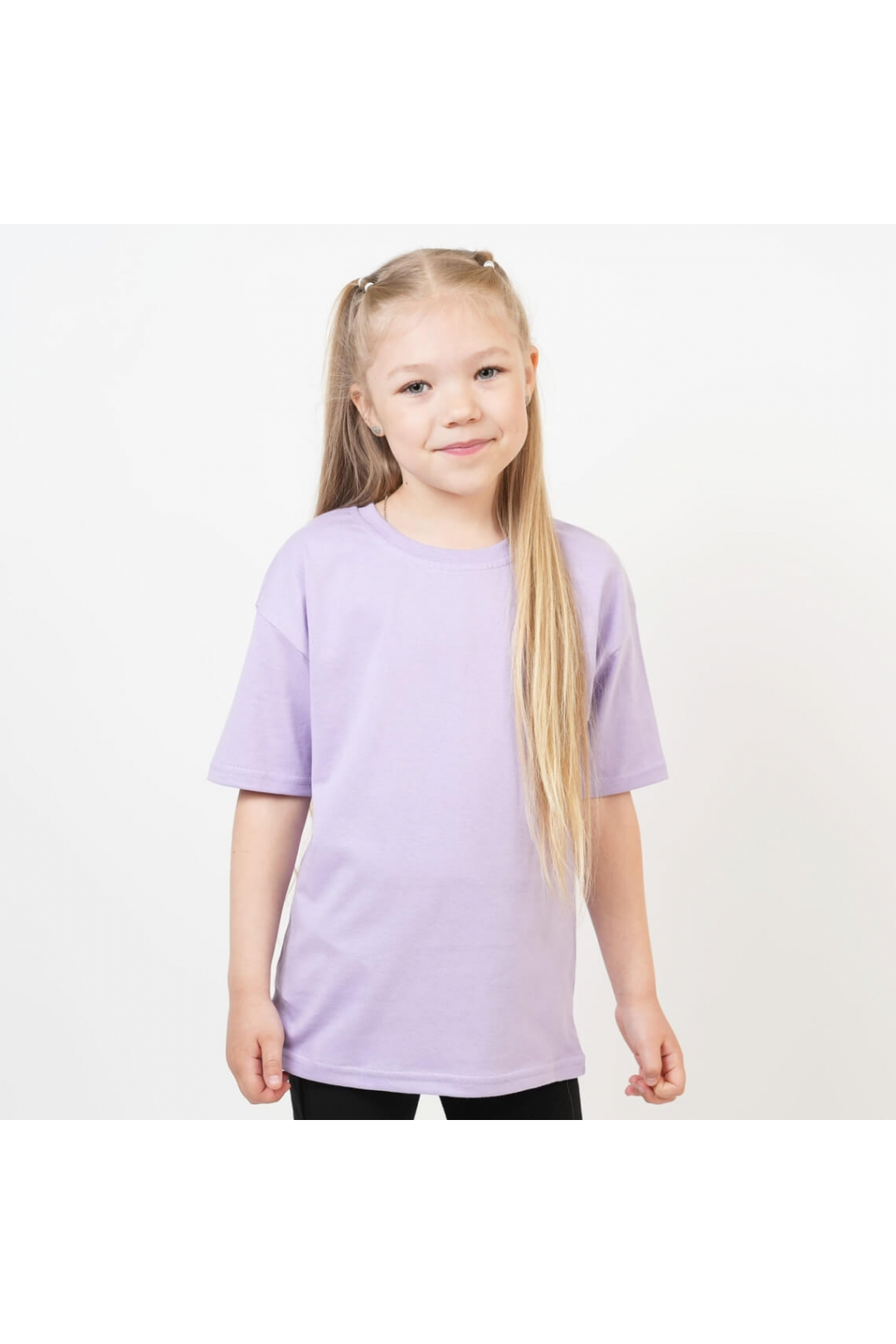 Футболка оверсайз для дівчинки бузковий кулір
