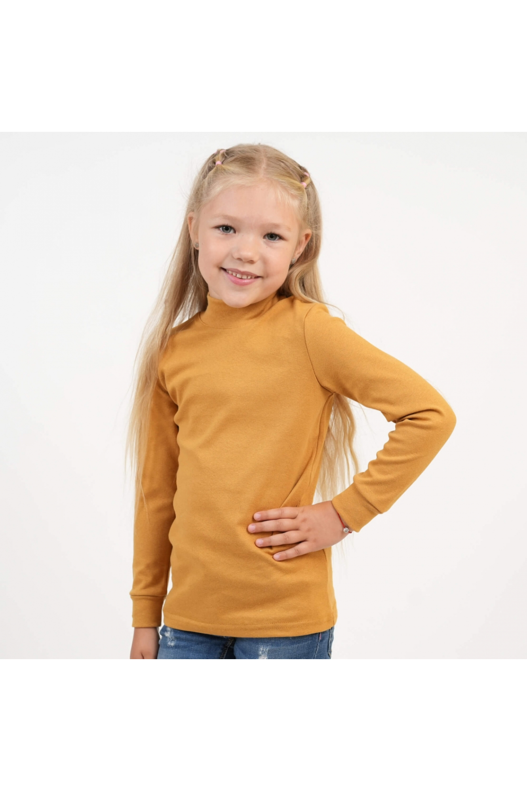 Гольф  для дівчинки гірчичний стретч