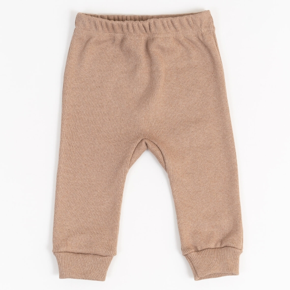Щільні штанці для малят бежевий рубчик з начісом