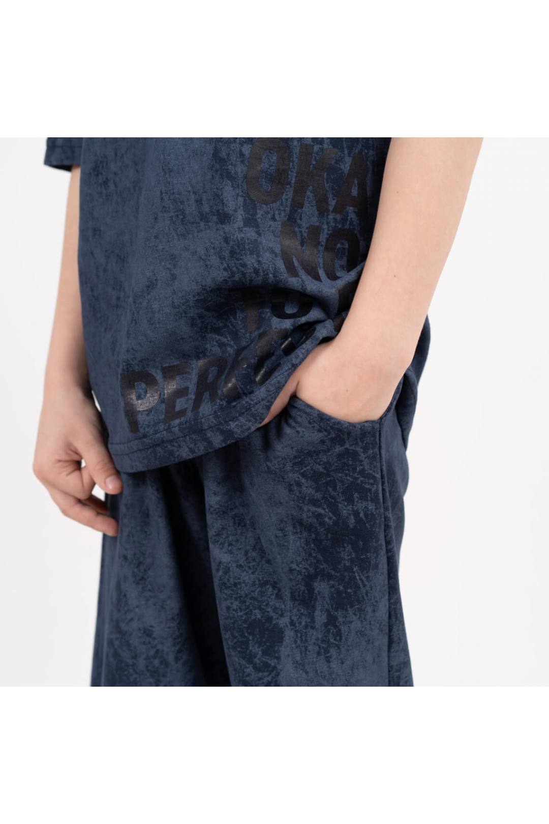 Комплект  для хлопчика синій стрейч-кулір