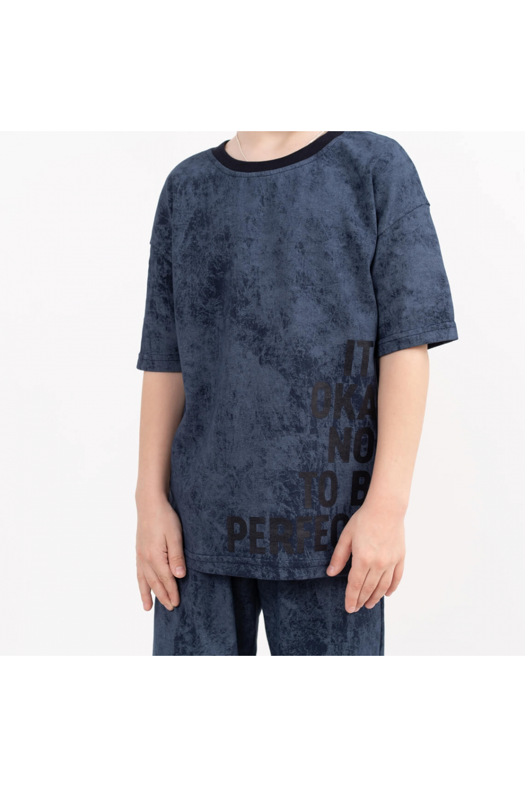 Комплект  для хлопчика синій стрейч-кулір