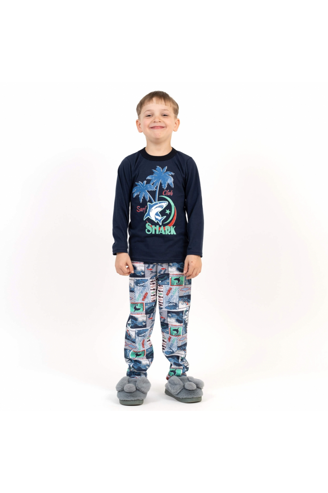 Піжама для хлопчика Акула темно-синій кулір