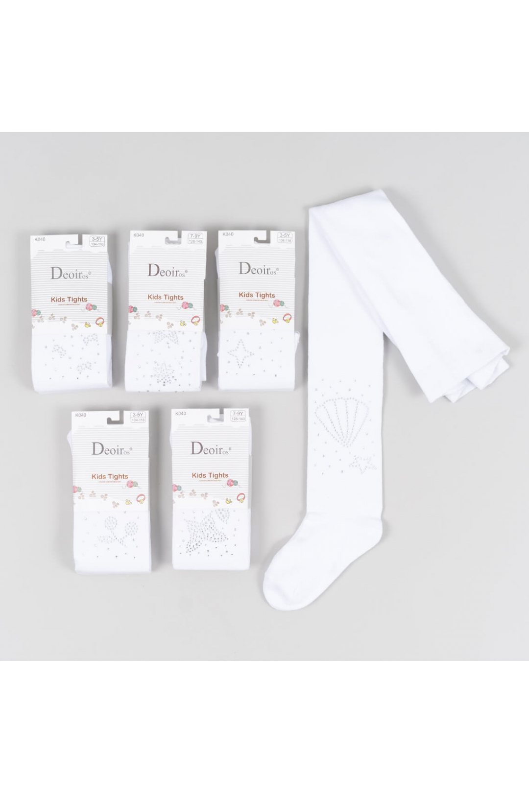 Колготки для дівчинки зі стразами білий бавовна