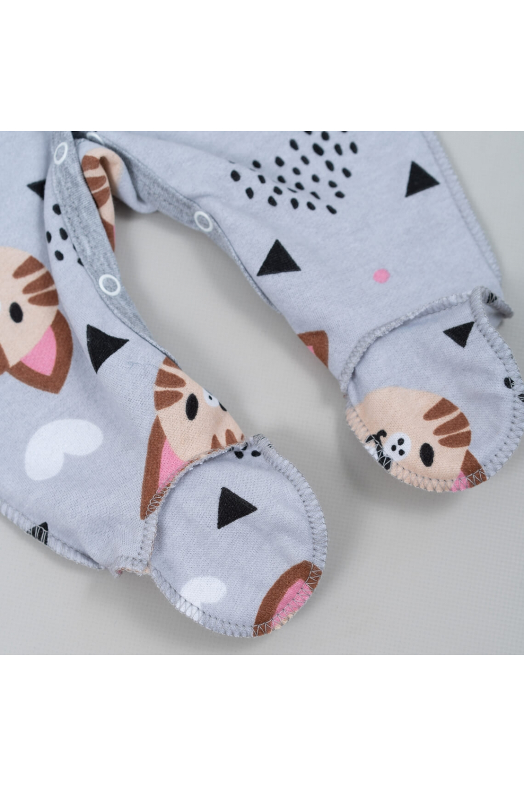 Сліп для новонароджених сірий Киці начіс високої якості(футер)