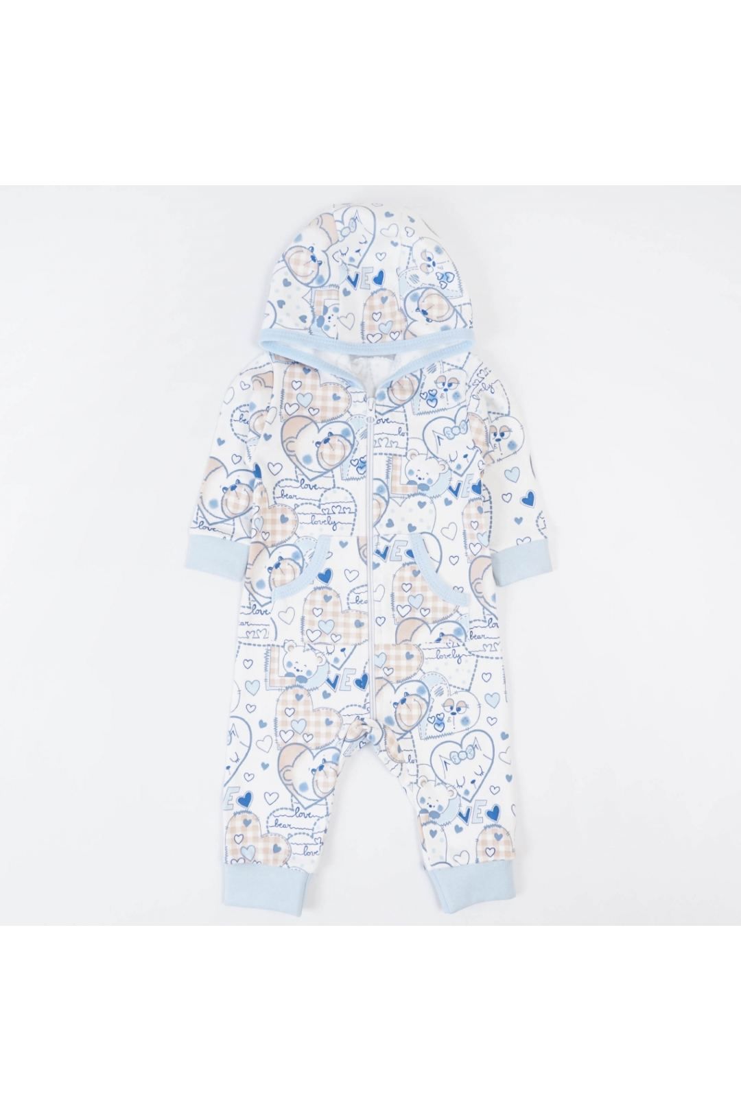 Комбінезони для малюків  Ведмедики блакитний інтерлок