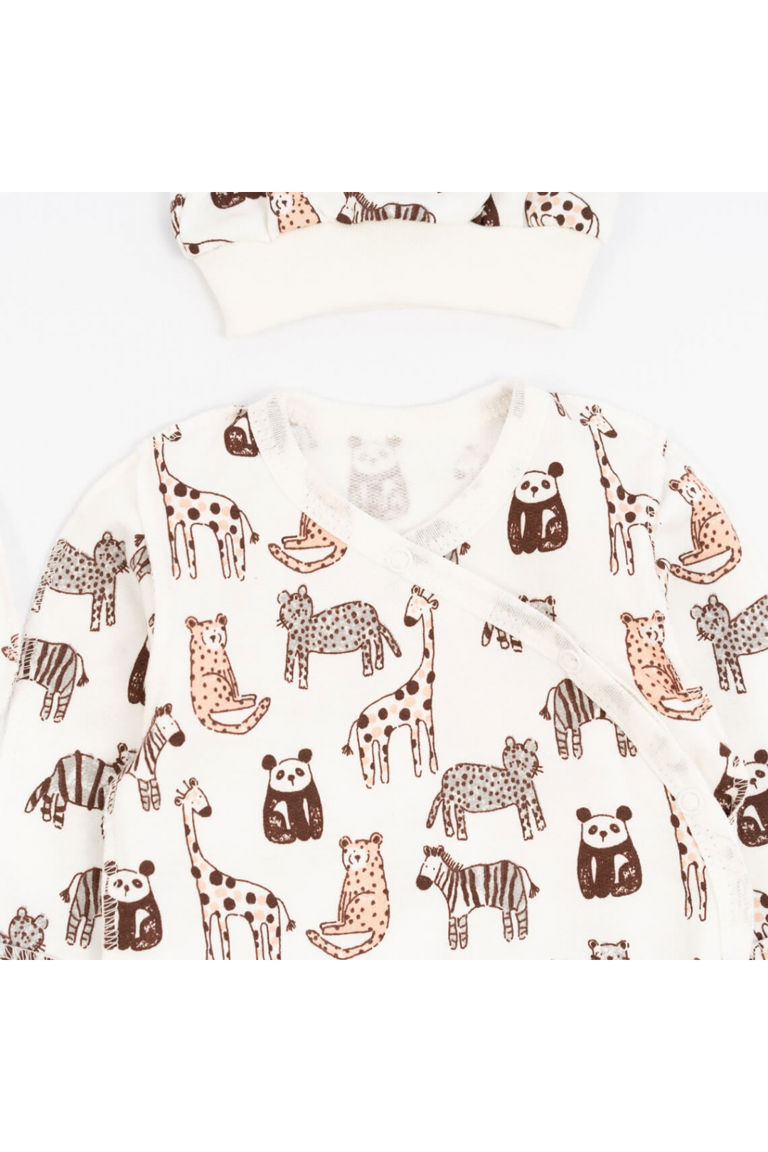 Комплект для новонароджених Звірята молочний начіс(футер)