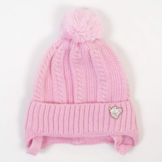 Шапочка для новонародженої рожева в'язка