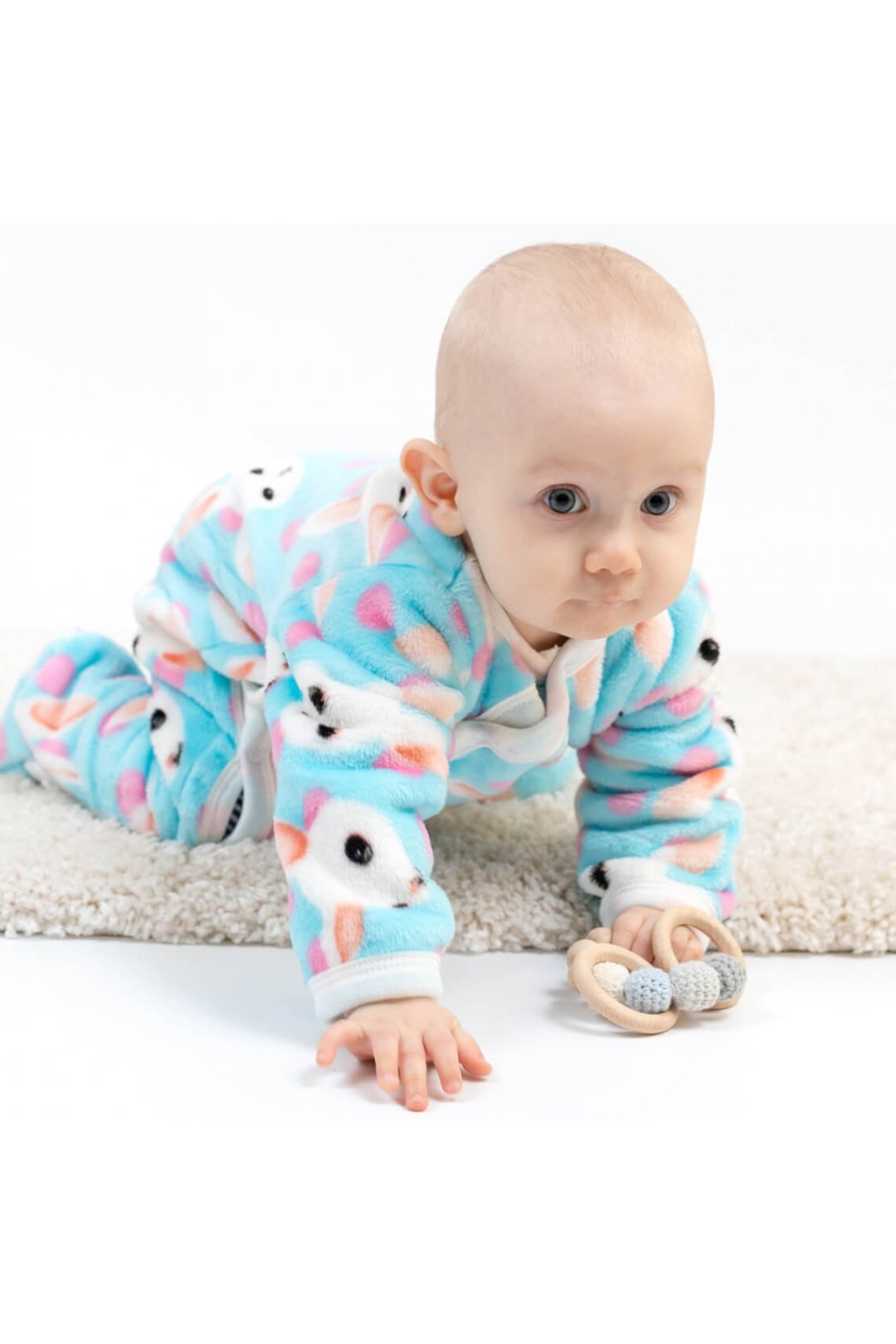 Пухнастий чоловічок для малят блакитний начіс (футер)