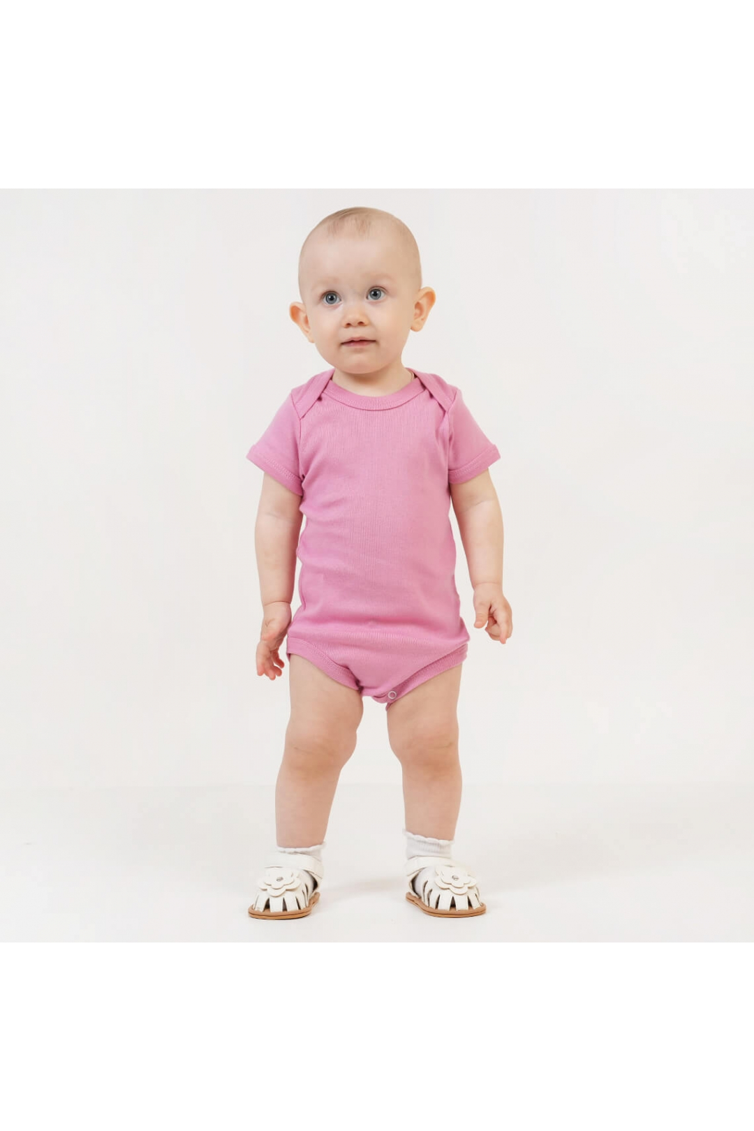 Боді для малят однотонний рожевий рібана