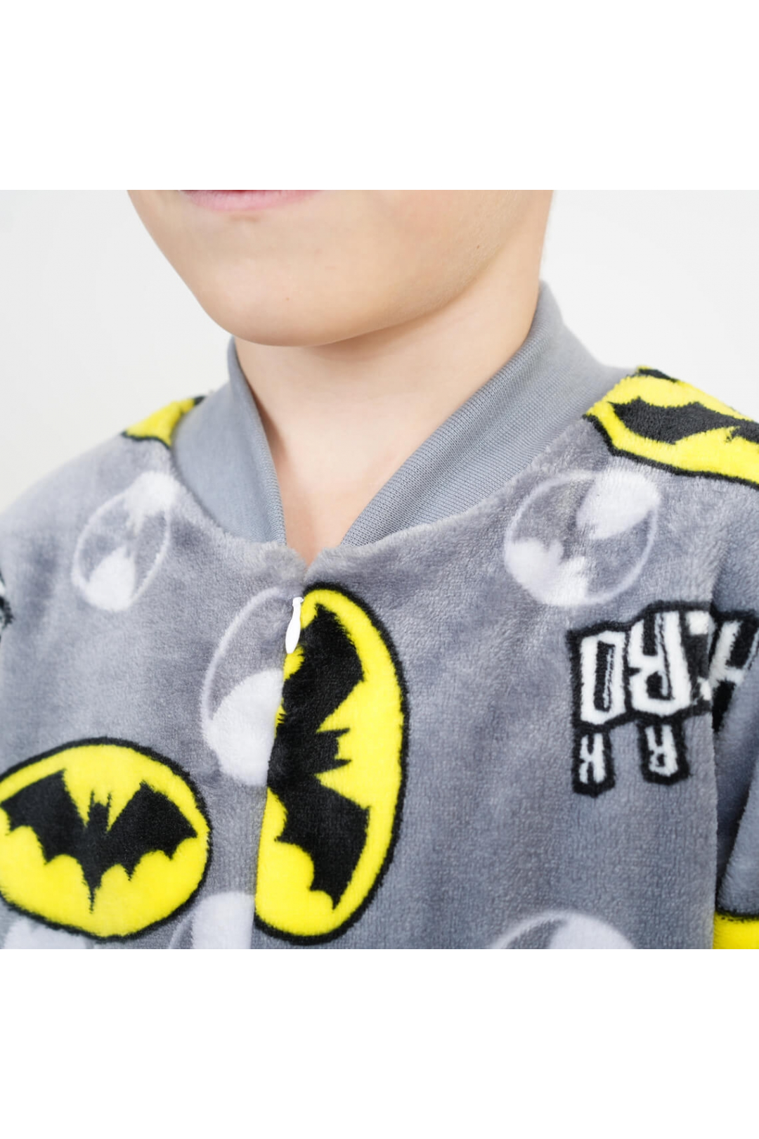Піжама-комбінезон для хлопчика Бетмен сірий велсофт