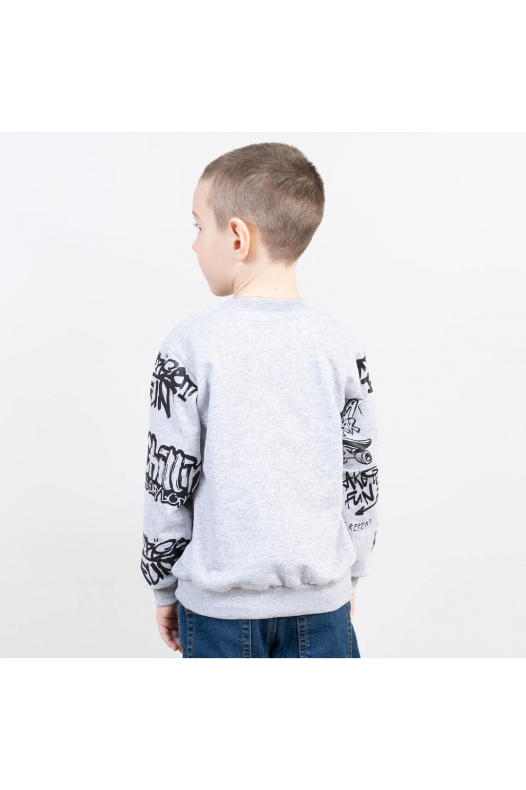 Світшот для хлопчика сірий начіс (футер)