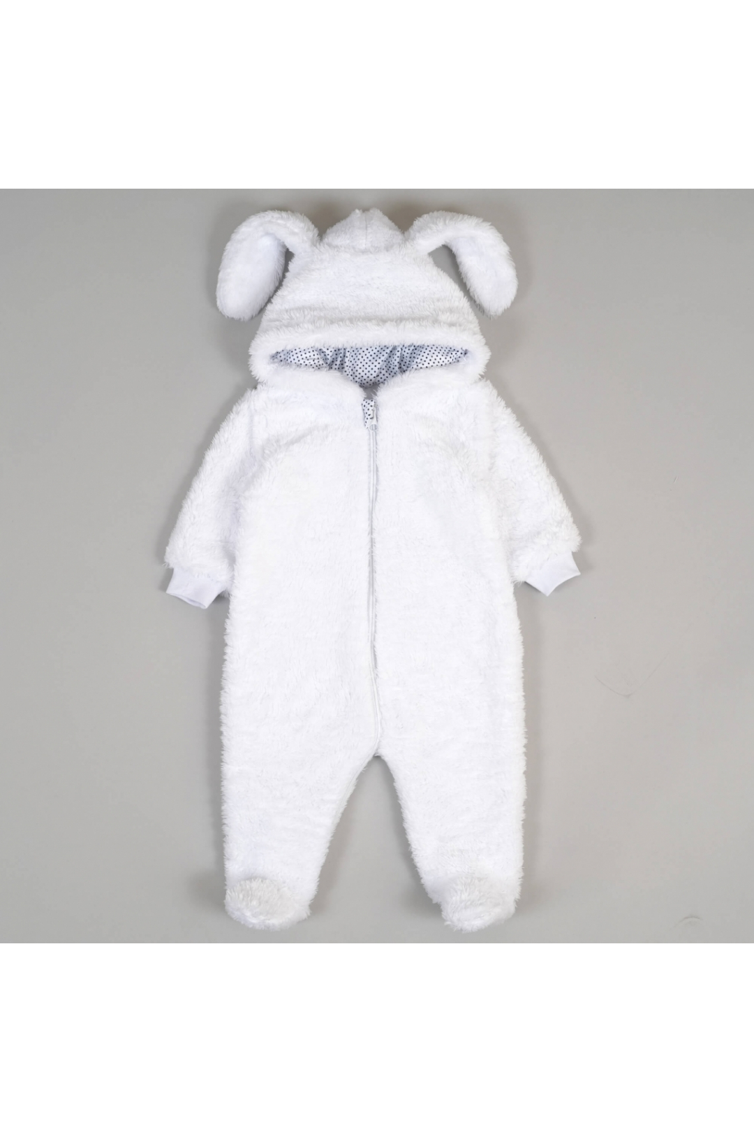 Комбінезон для новонароджених Зайка білий велсофт