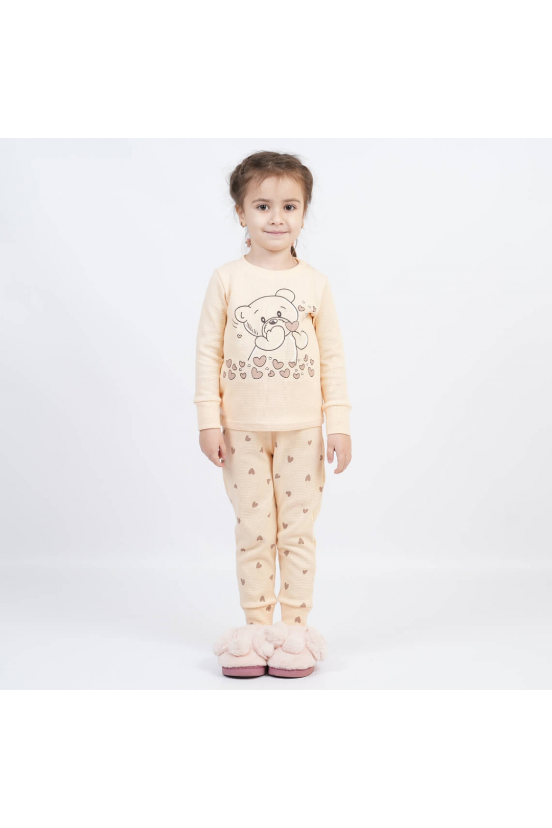 Піжама  для дівчинки Ведмедики пісочний вафелька