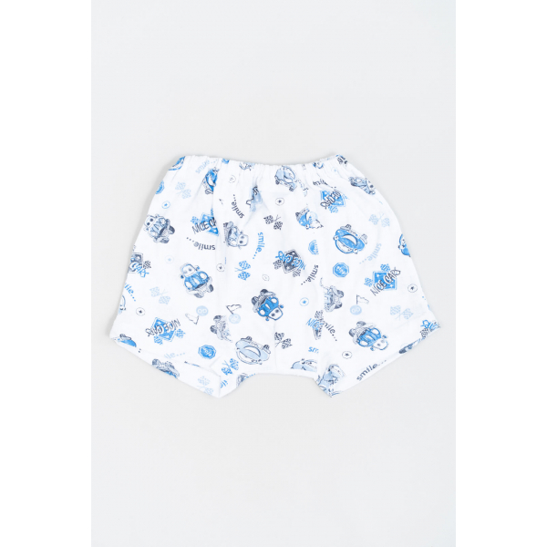 Труси боксери для хлопчика Машинки білий кулір