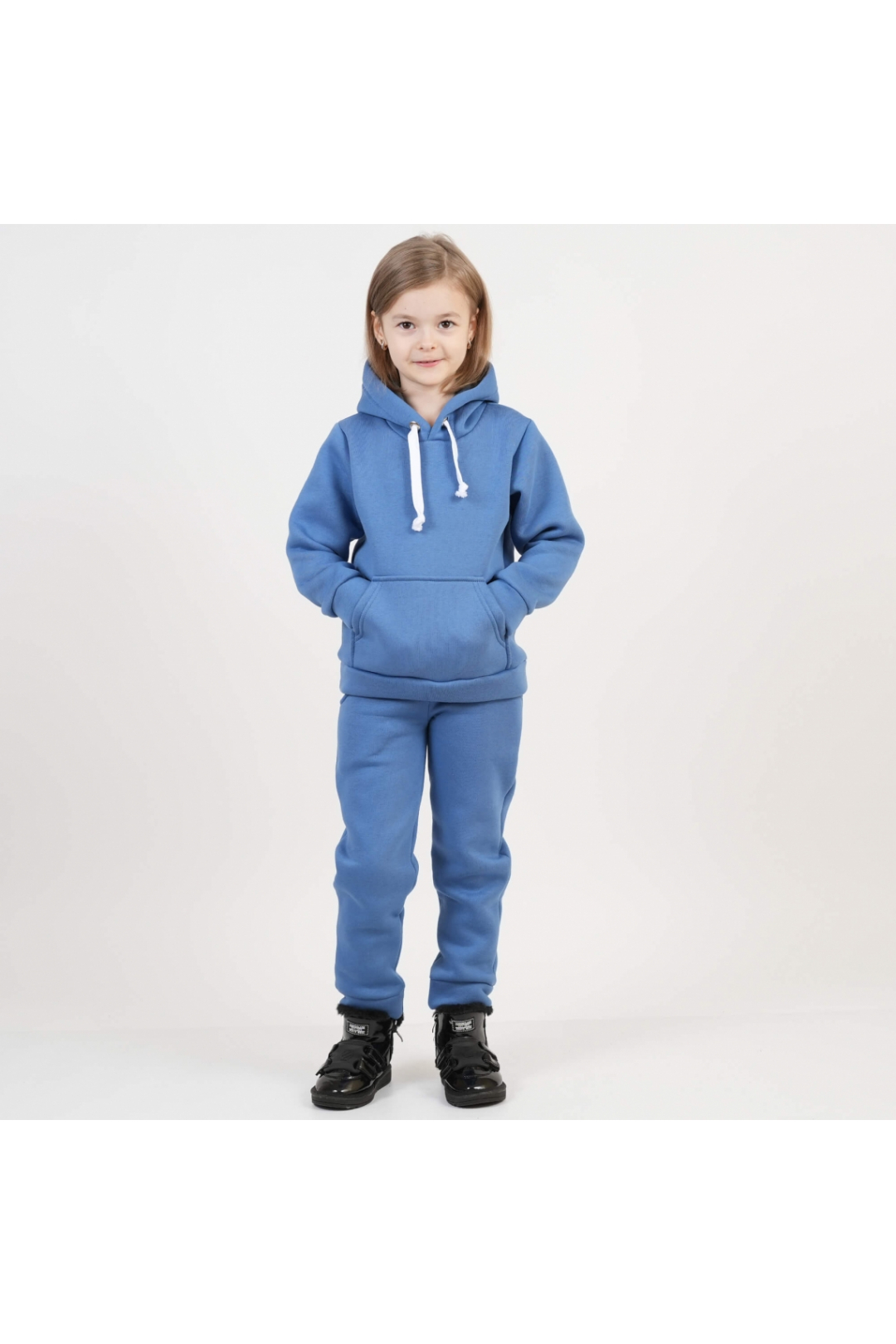 Костюм теплий для дівчинки блакитний тринитка на флісі