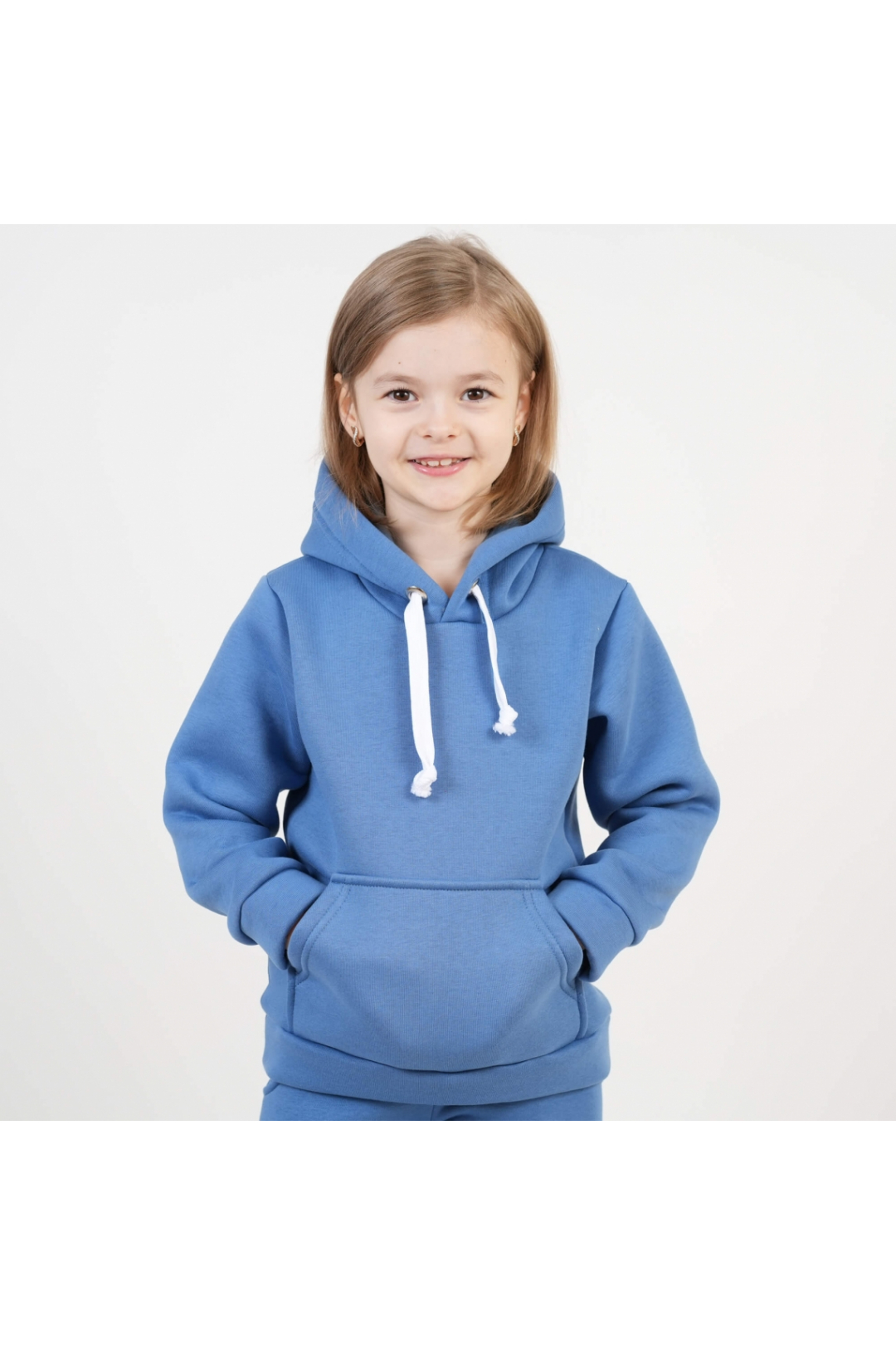 Костюм теплий для дівчинки блакитний тринитка на флісі