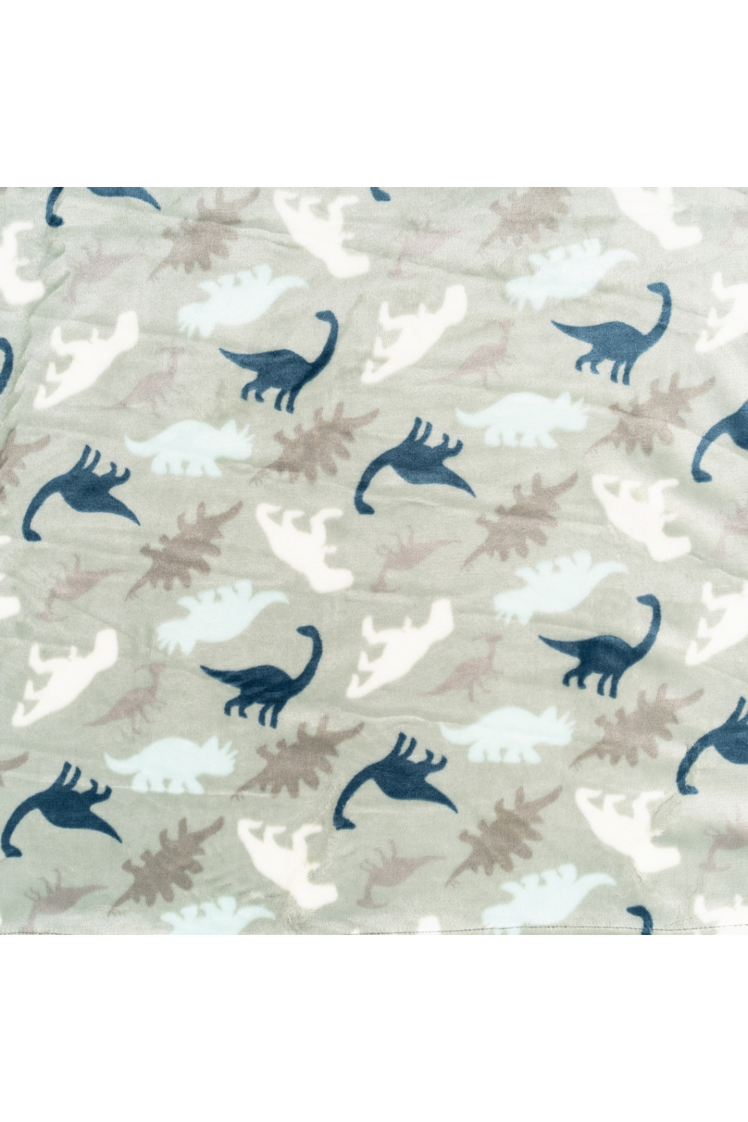 Пухнастий плед ясельний Діно оливковий велсофт